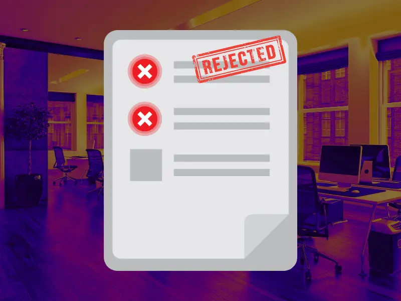 Graphic showing reasons for HELOC denial such as low equity, high debt, or missed payments.