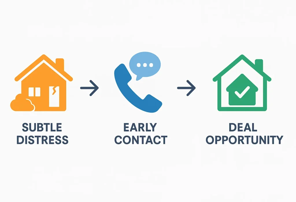 How spotting subtle property distress early leads to off market deal opportunities.