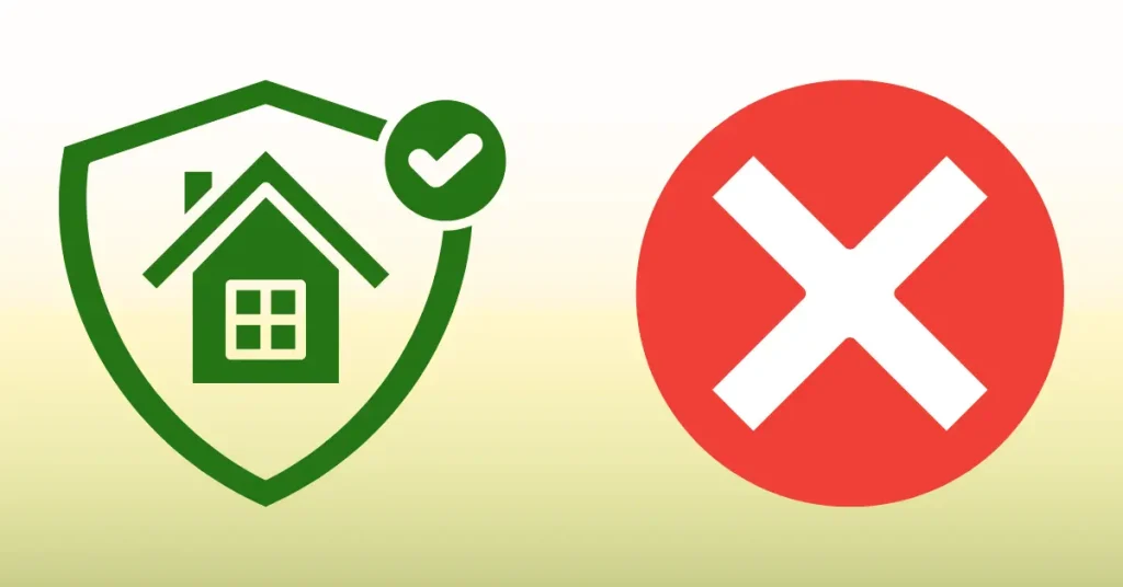 Graphic showing green shield for removing PMI and red X for paying extra mortgage insurance.