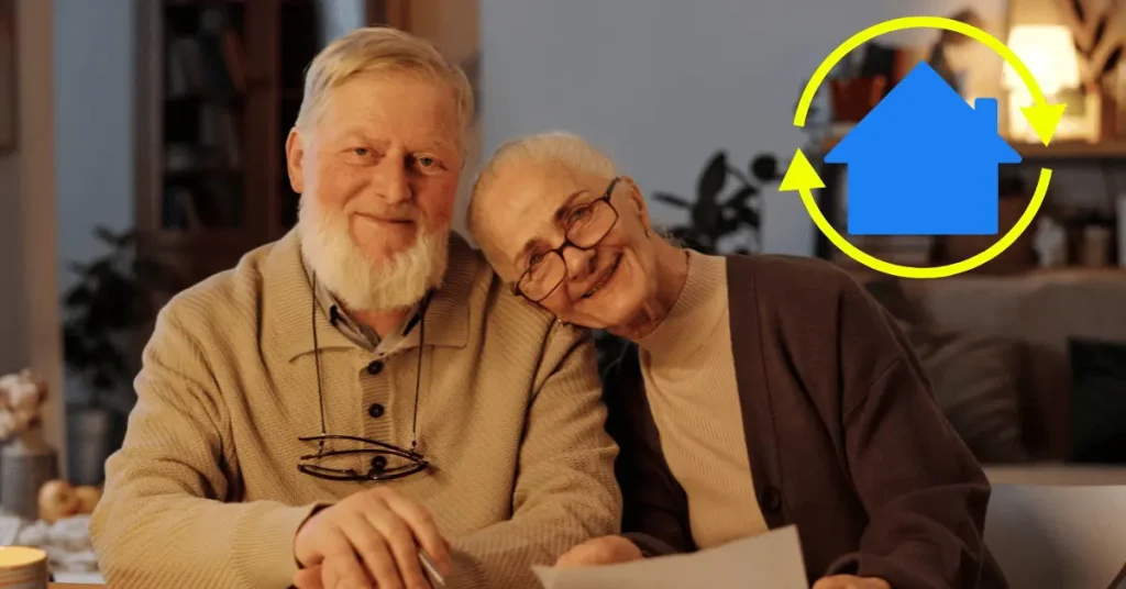Senior couple reviewing reverse mortgage paperwork to understand how a reverse mortgage works.