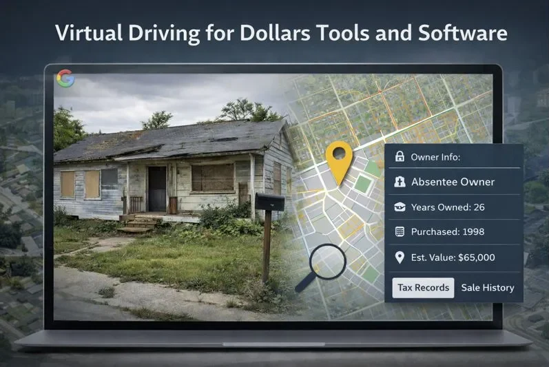 Tools used for virtual driving for dollars including street view and property data platforms