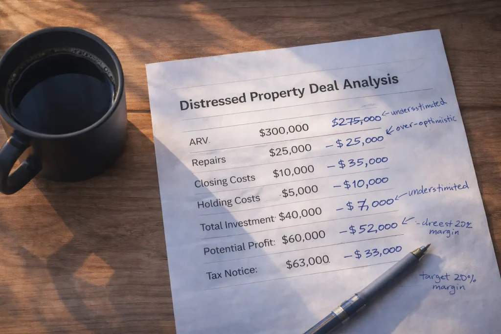 how to buy distressed properties by analyzing ARV and repair costs conservatively