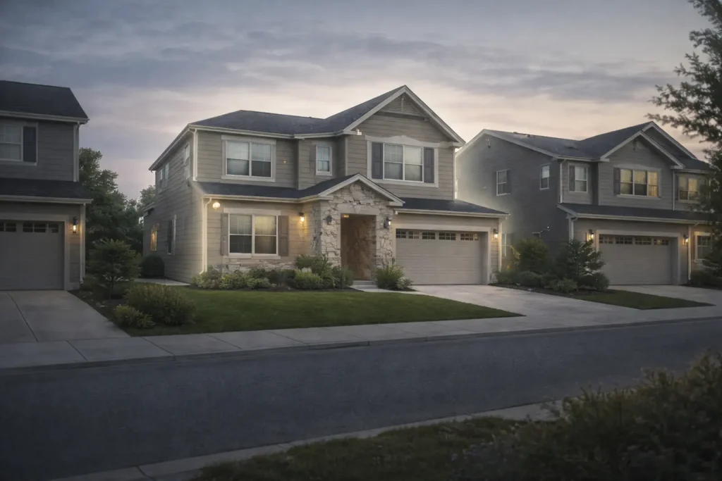 Neighborhood homes showing how distressed properties on Zillow often look normal at first glance