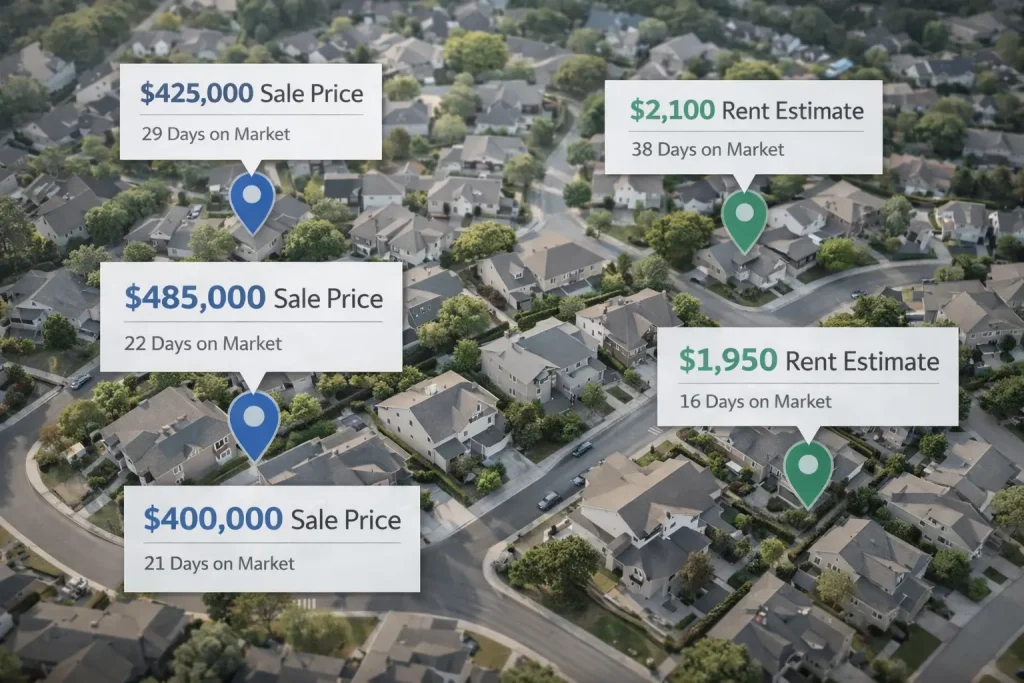 Real estate investing software using market data and comparable sales to price deals accurately