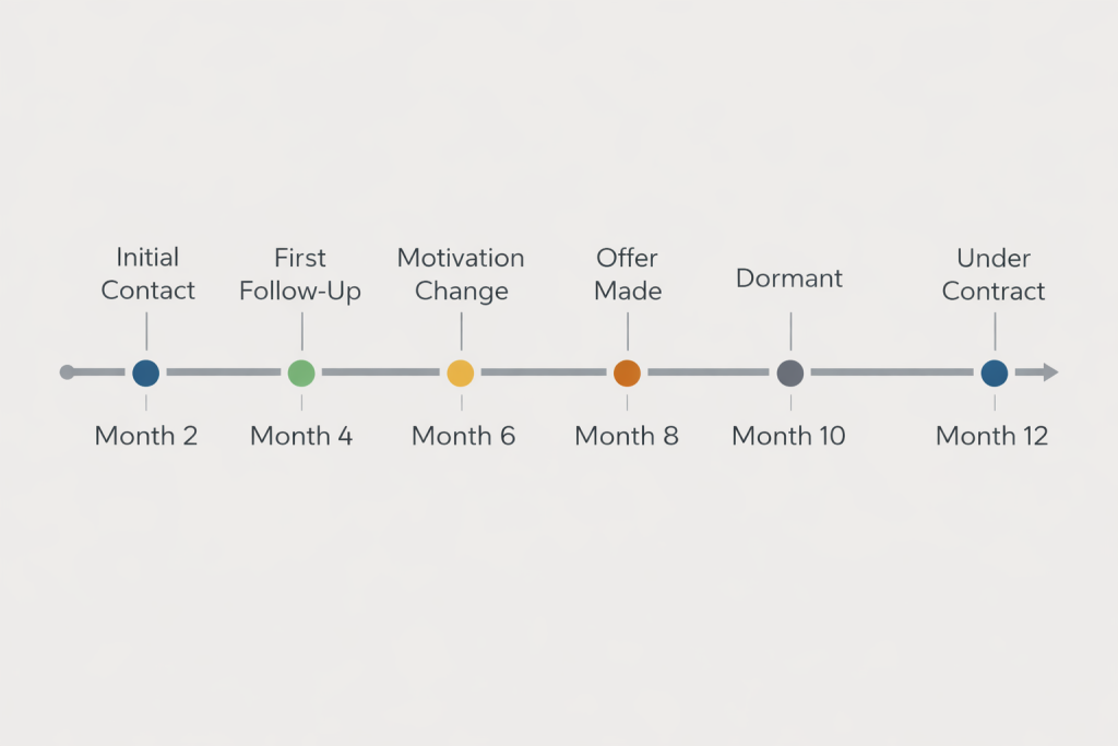 crm for real estate investors visualizing long off-market lead nurture cycles over time